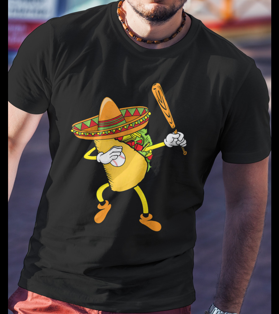 Cinco De Mayo Dabbing Taco Baseball Fiesta T-Shirt