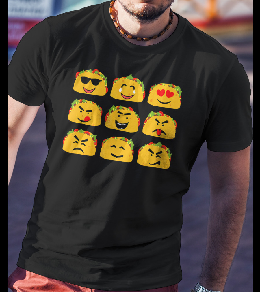 Taco Faces Emoji Cinco De Mayo Mexican T-Shirt