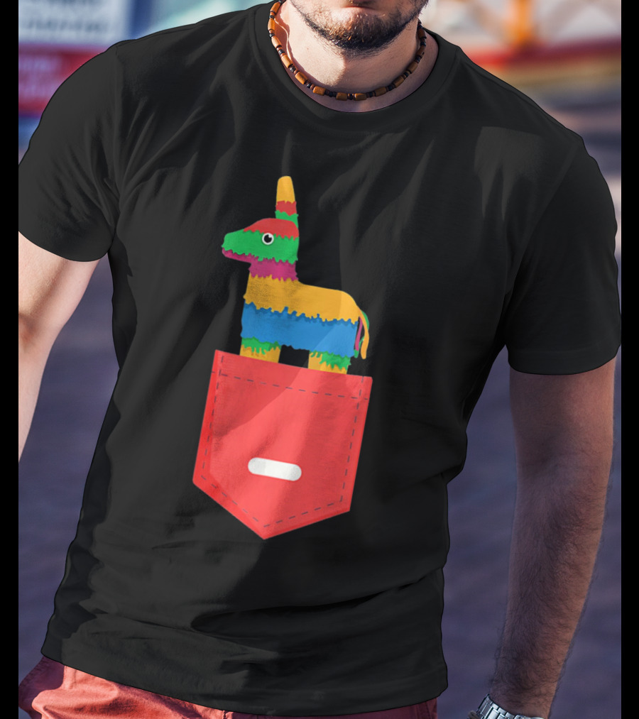 Cinco De Mayo Mexican Pinata In Pocket T-Shirt