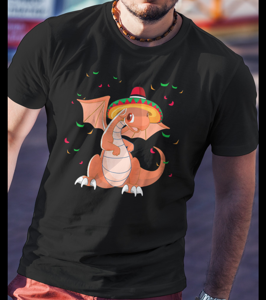 Cute Dragon Cinco De Mayo Celebrations With Sombrero T-Shirt