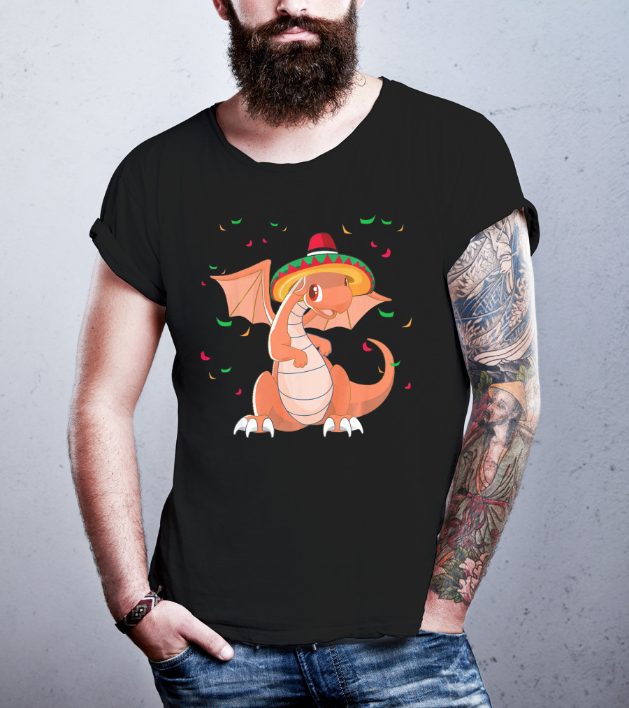 Cute Dragon Cinco De Mayo Celebrations With Sombrero T-Shirt
