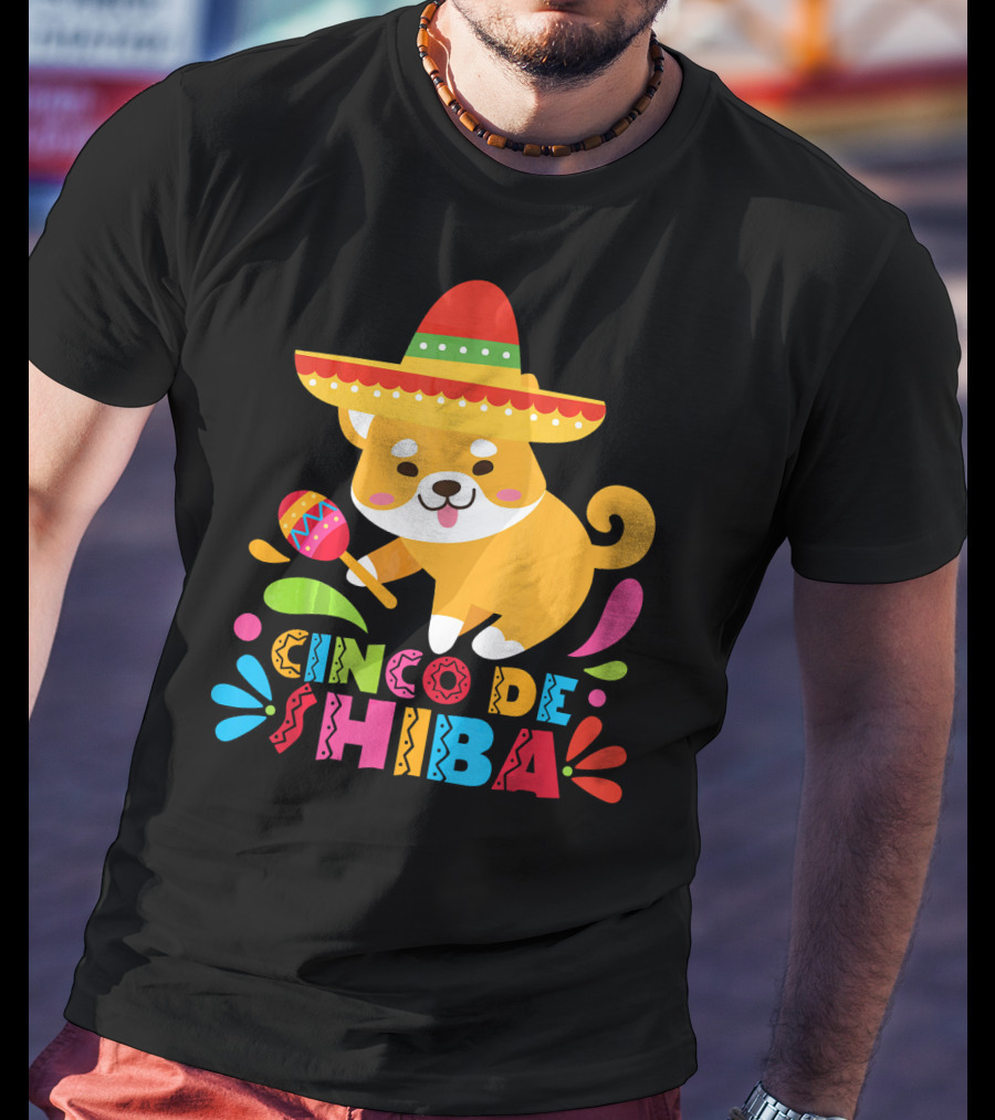 Cinco De Shiba Dog Mexican Fiesta T-Shirt