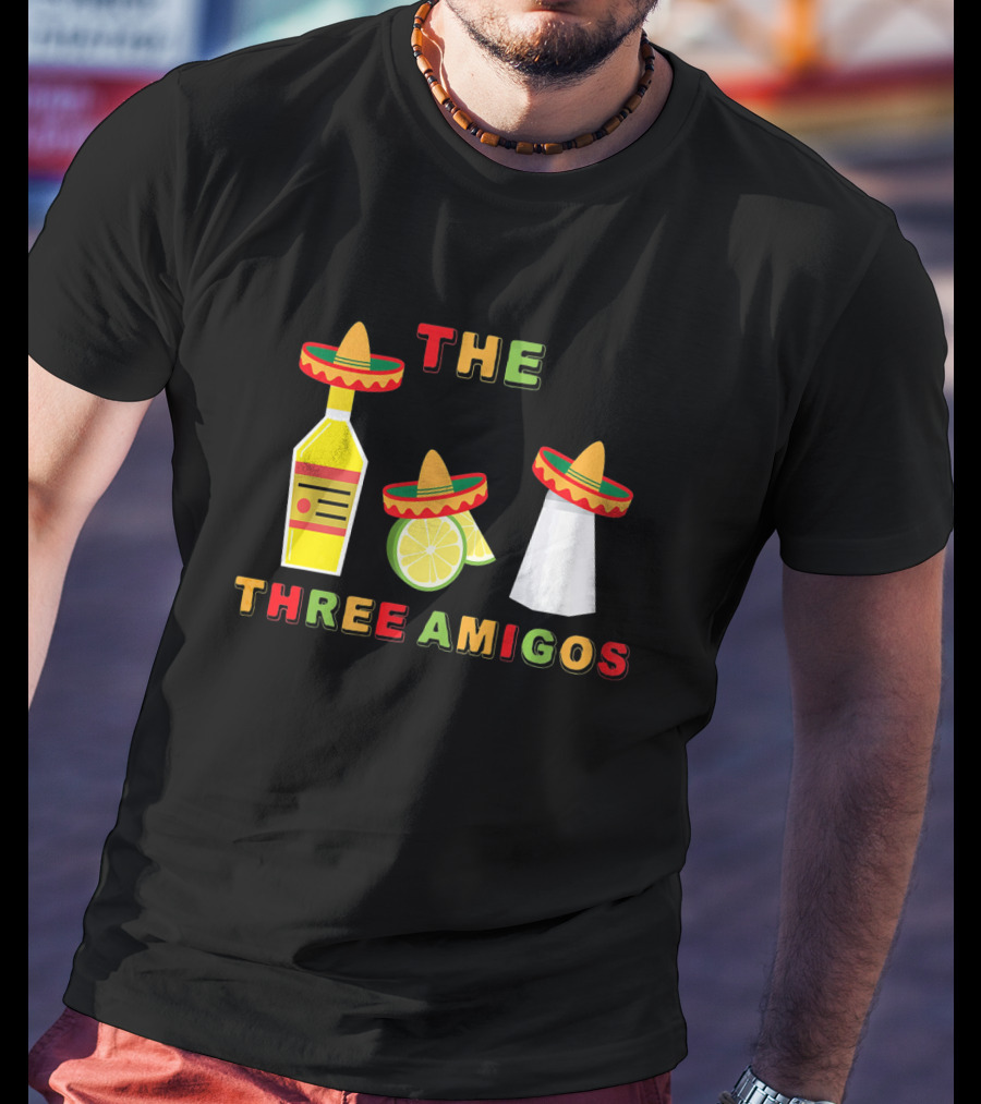Cinco De Mayo Three Amigos Tequila Lime Sombreros T-Shirt