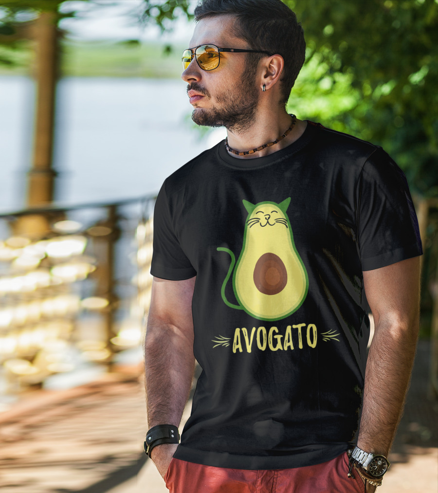 Avogato Avocado Cat Kitty Funny Meow T-Shirt
