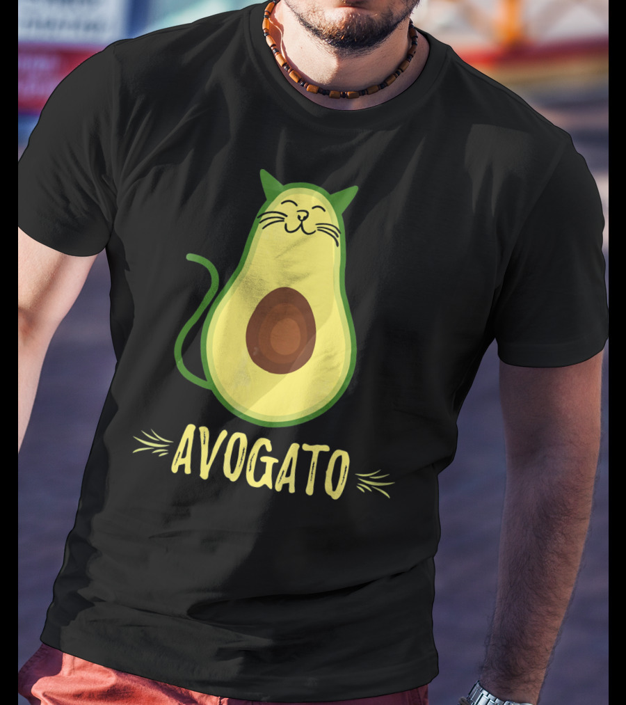 Avogato Avocado Cat Kitty Funny Meow T-Shirt