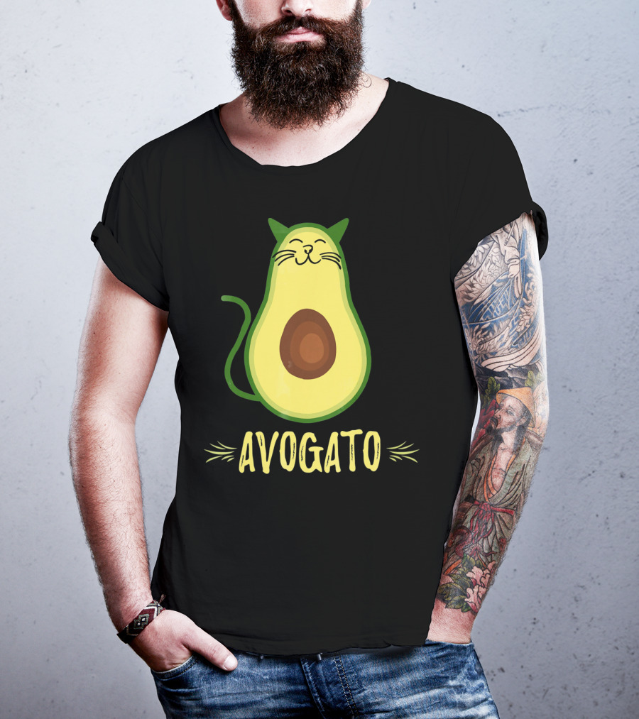 Avogato Avocado Cat Kitty Funny Meow T-Shirt