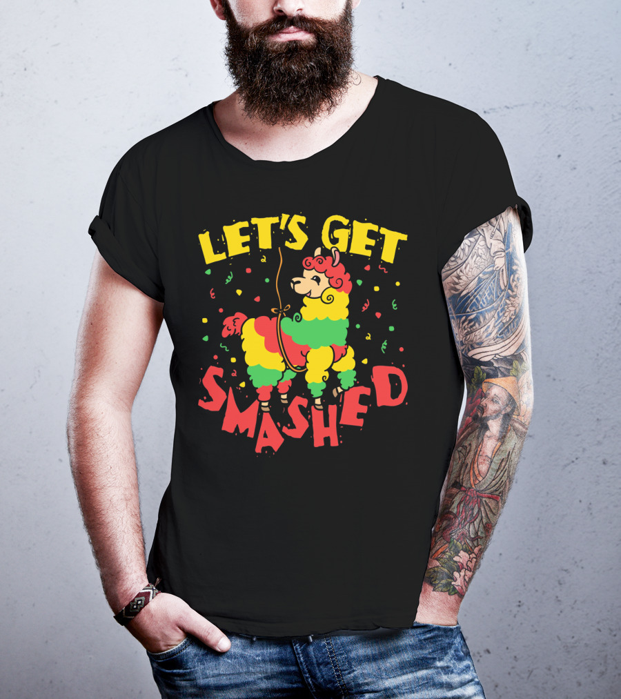 Let's Get Smashed Llama Cinco De Mayo T-Shirt
