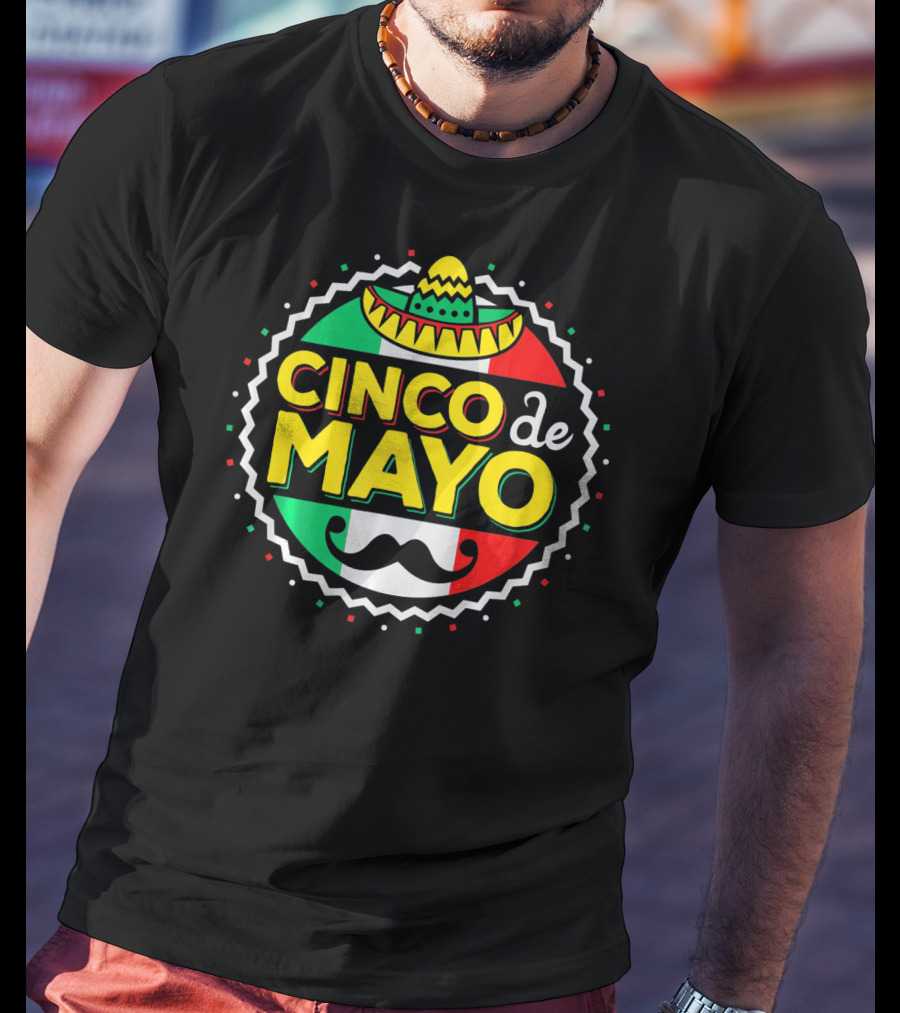 Cinco De Mayo Mexican Sombrero Mustache T-Shirt