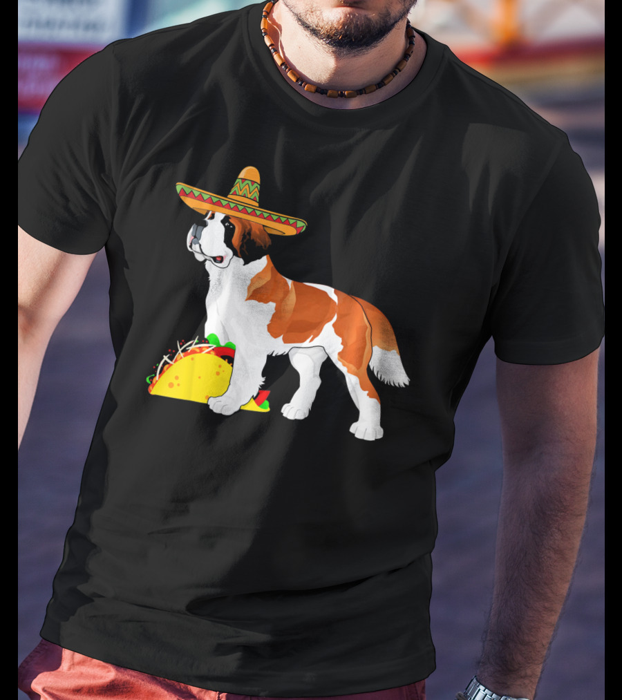 Cinco De Mayo Bernard Sombrero Taco Fun T-Shirt