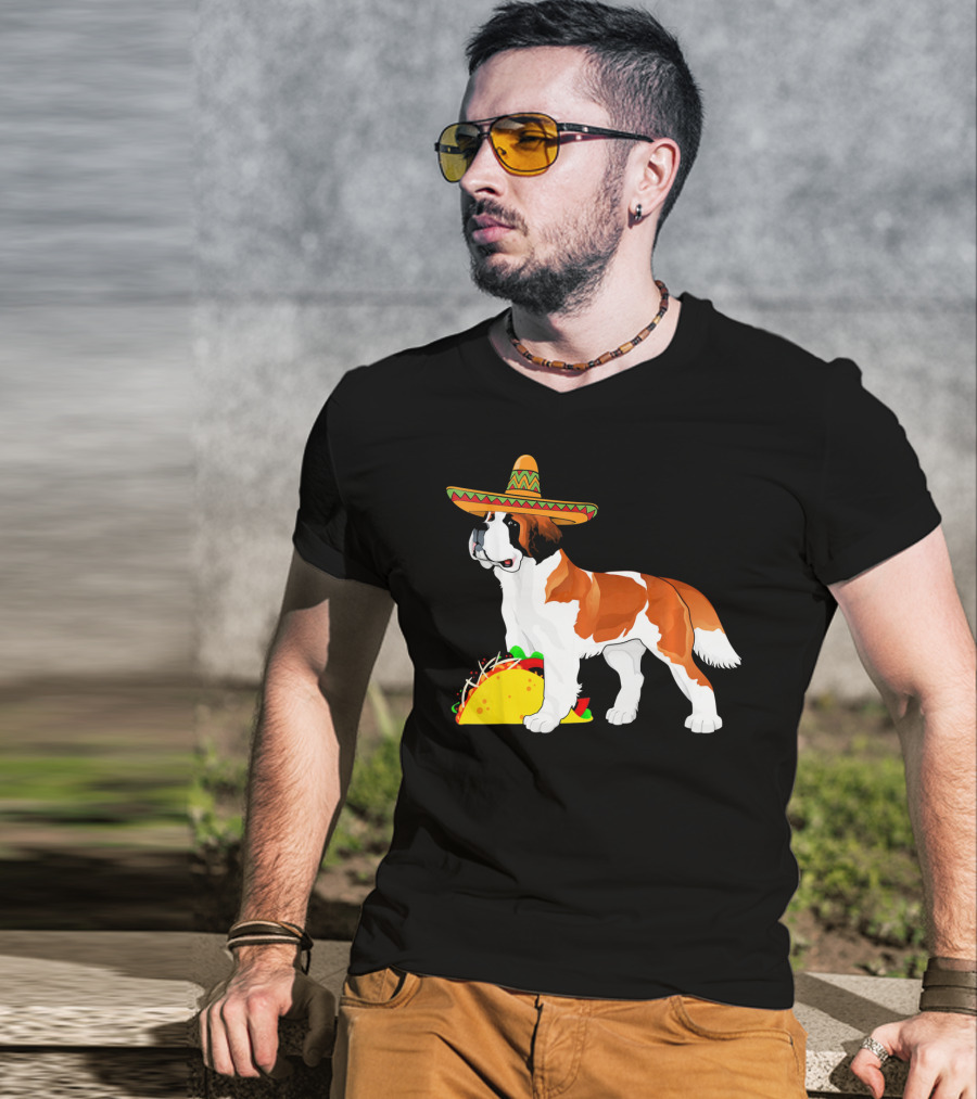 Cinco De Mayo Bernard Sombrero Taco Fun T-Shirt