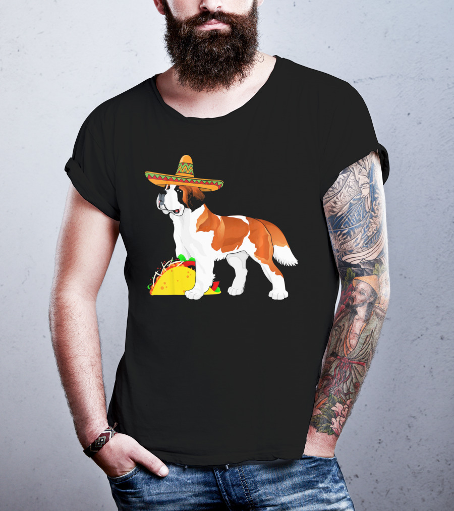 Cinco De Mayo Bernard Sombrero Taco Fun T-Shirt