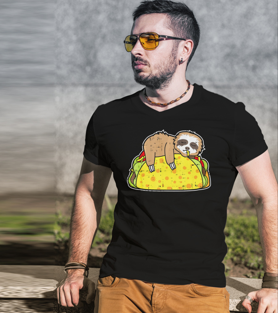 Funny Sloth Taco Cinco De Mayo Tuesday T-Shirt