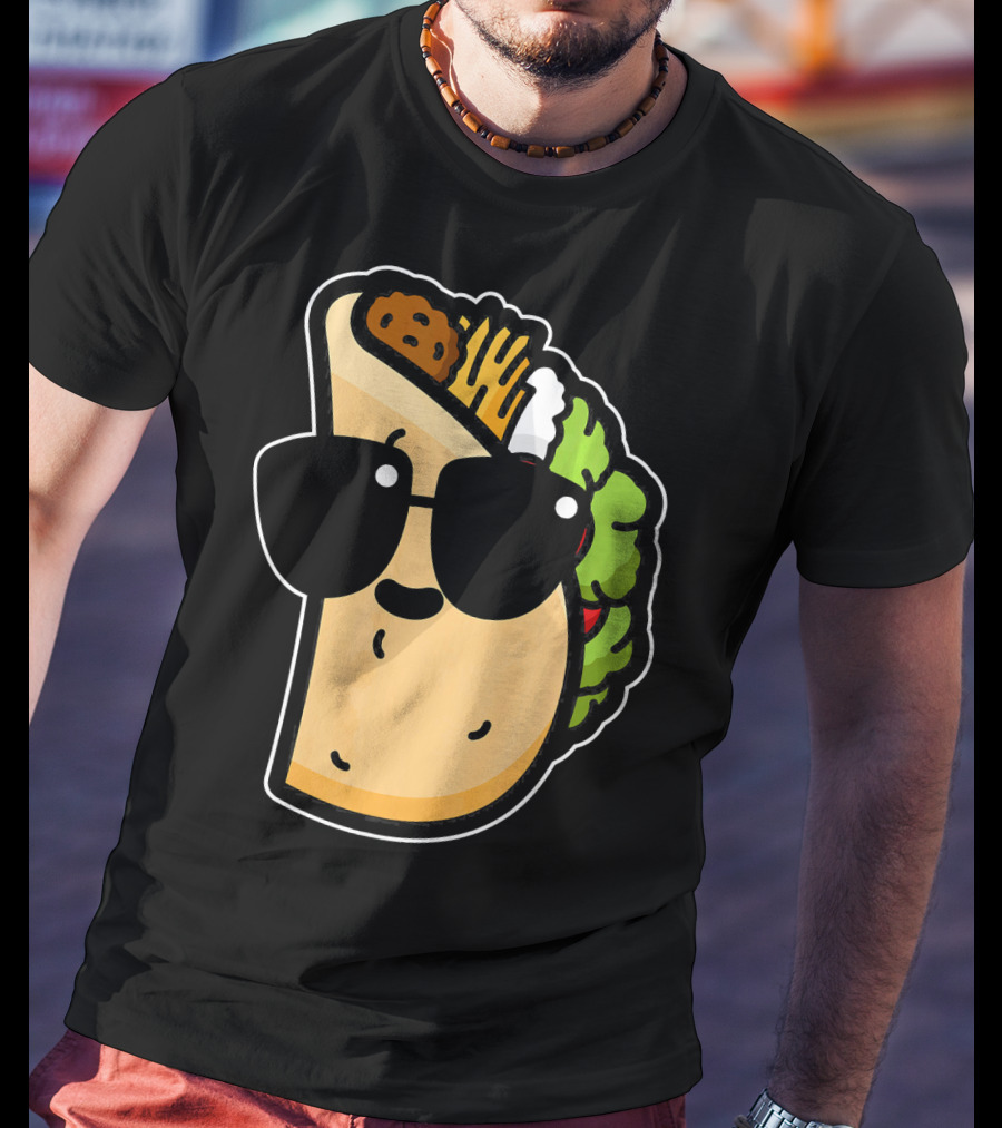 Cool Taco With Sunglasses Funny Cinco De Mayo Food Humor T-Shirt