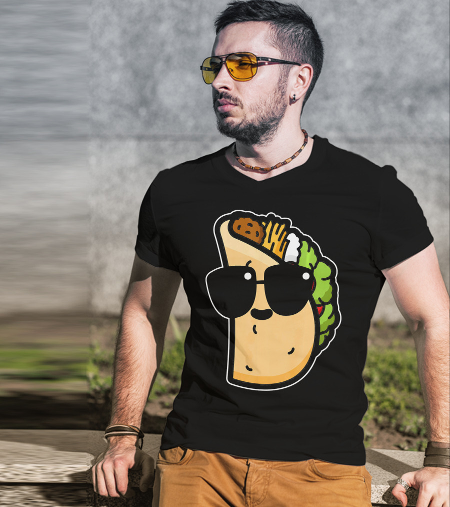 Cool Taco With Sunglasses Funny Cinco De Mayo Food Humor T-Shirt