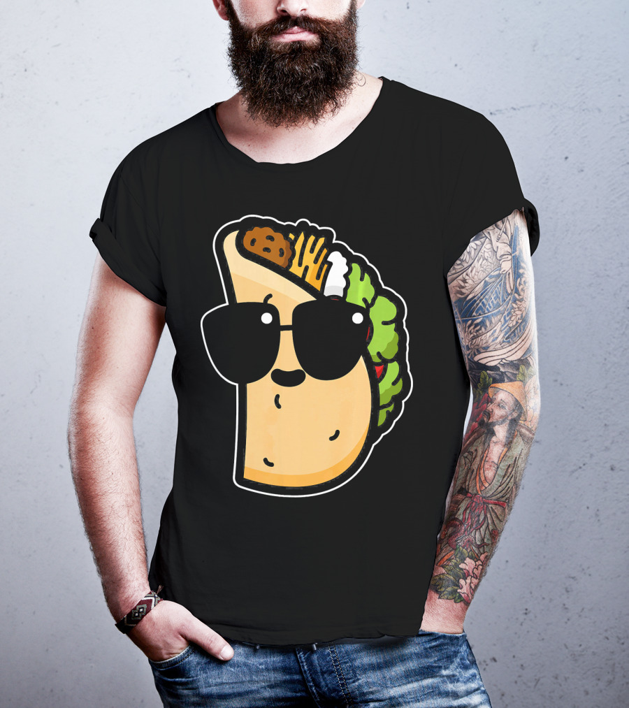 Cool Taco With Sunglasses Funny Cinco De Mayo Food Humor T-Shirt