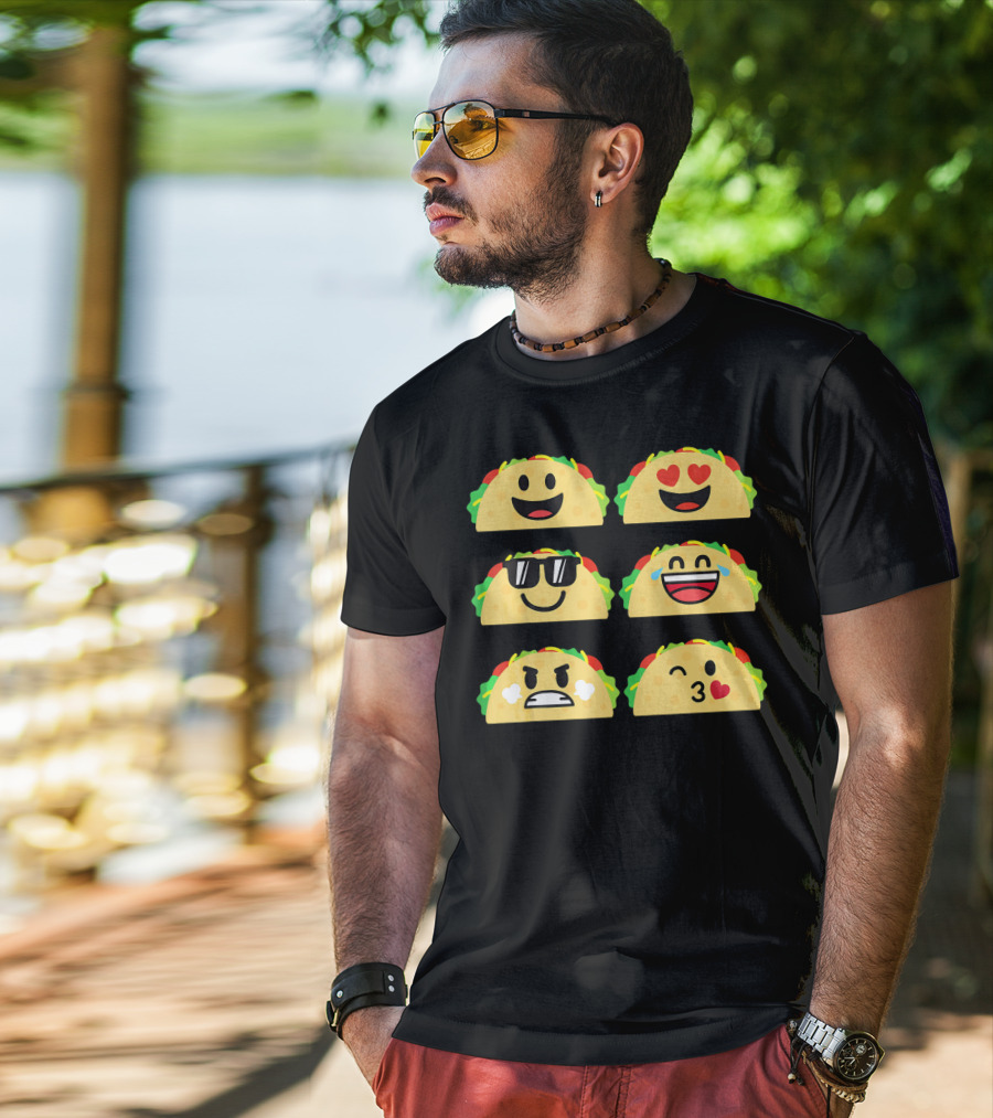 Taco Emoji Cute Cinco De Mayo Fun Expressions T-Shirt