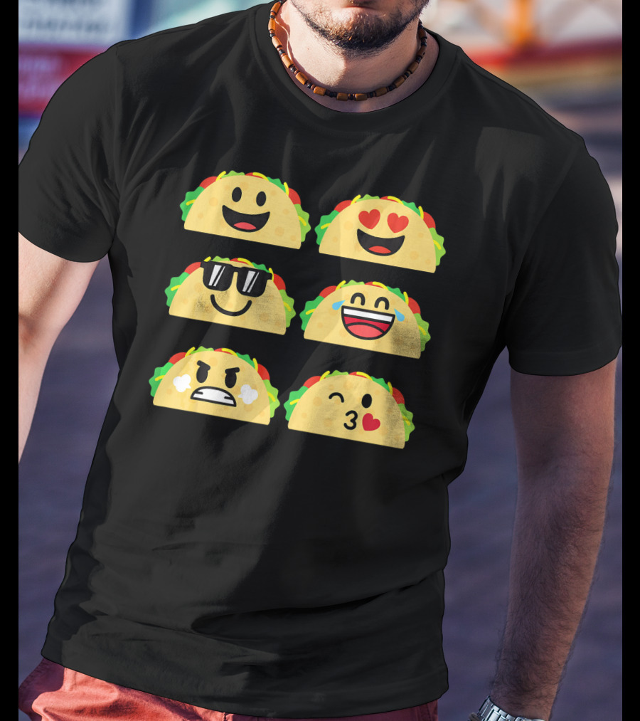 Taco Emoji Cute Cinco De Mayo Fun Expressions T-Shirt