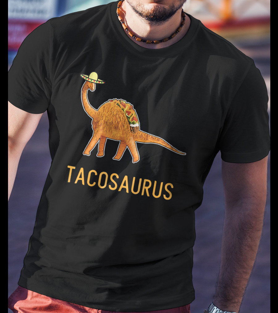Funny Cinco De Mayo Tacosaurus Dinosaur In Sombrero With Taco Back T-Shirt