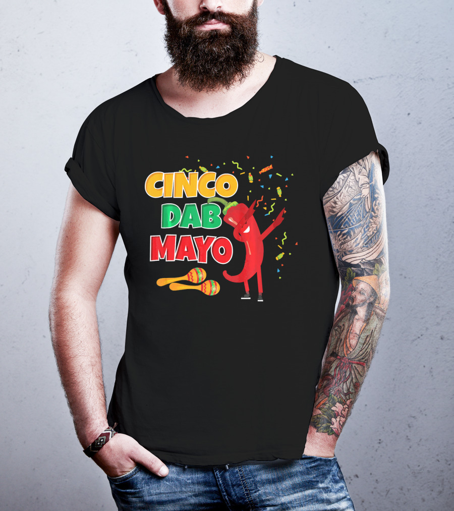 Cinco Dab Mayo Pepper Celebration Maracas Fiesta T-Shirt