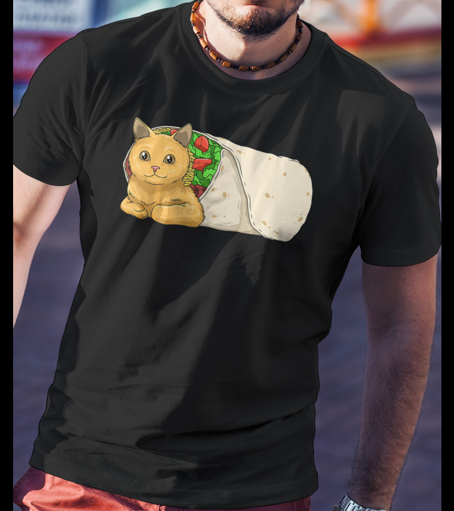 Cat Burrito Mexican Cat Cinco De Mayo Festive Humor T-Shirt