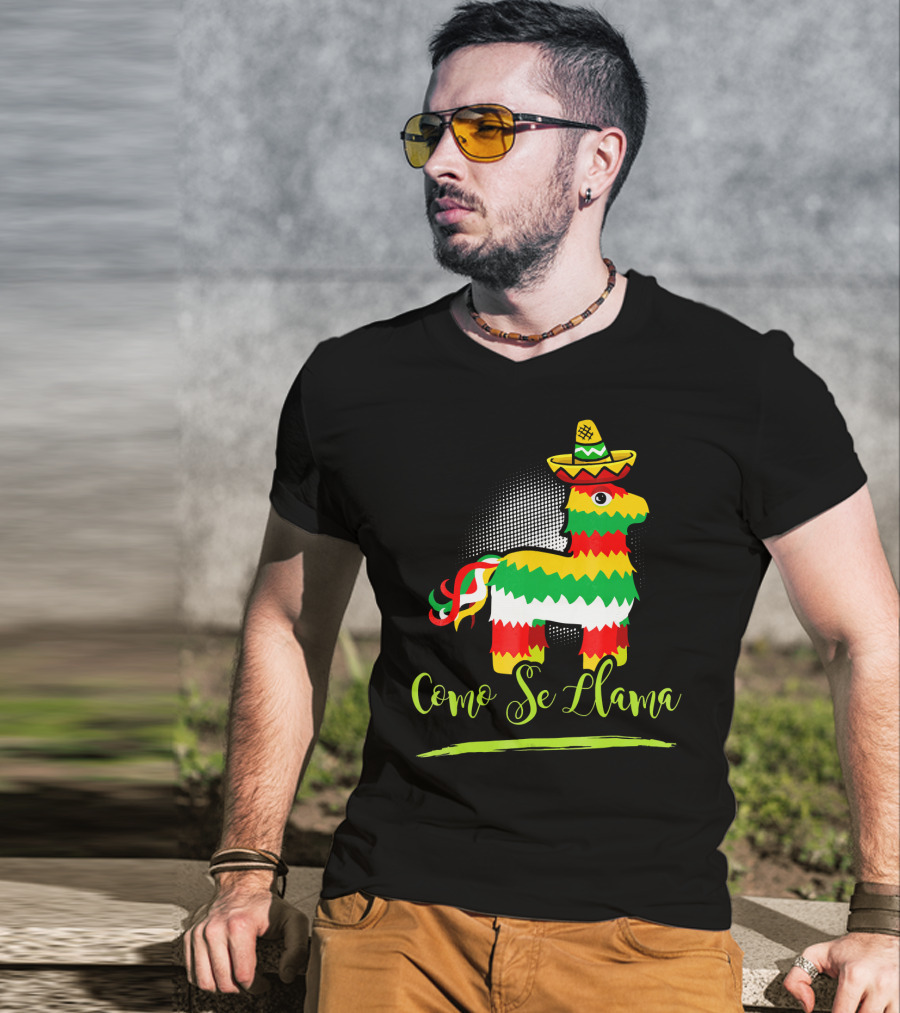 Como Se Llama Cinco De Mayo Llama Pinata Sombrero T-Shirt