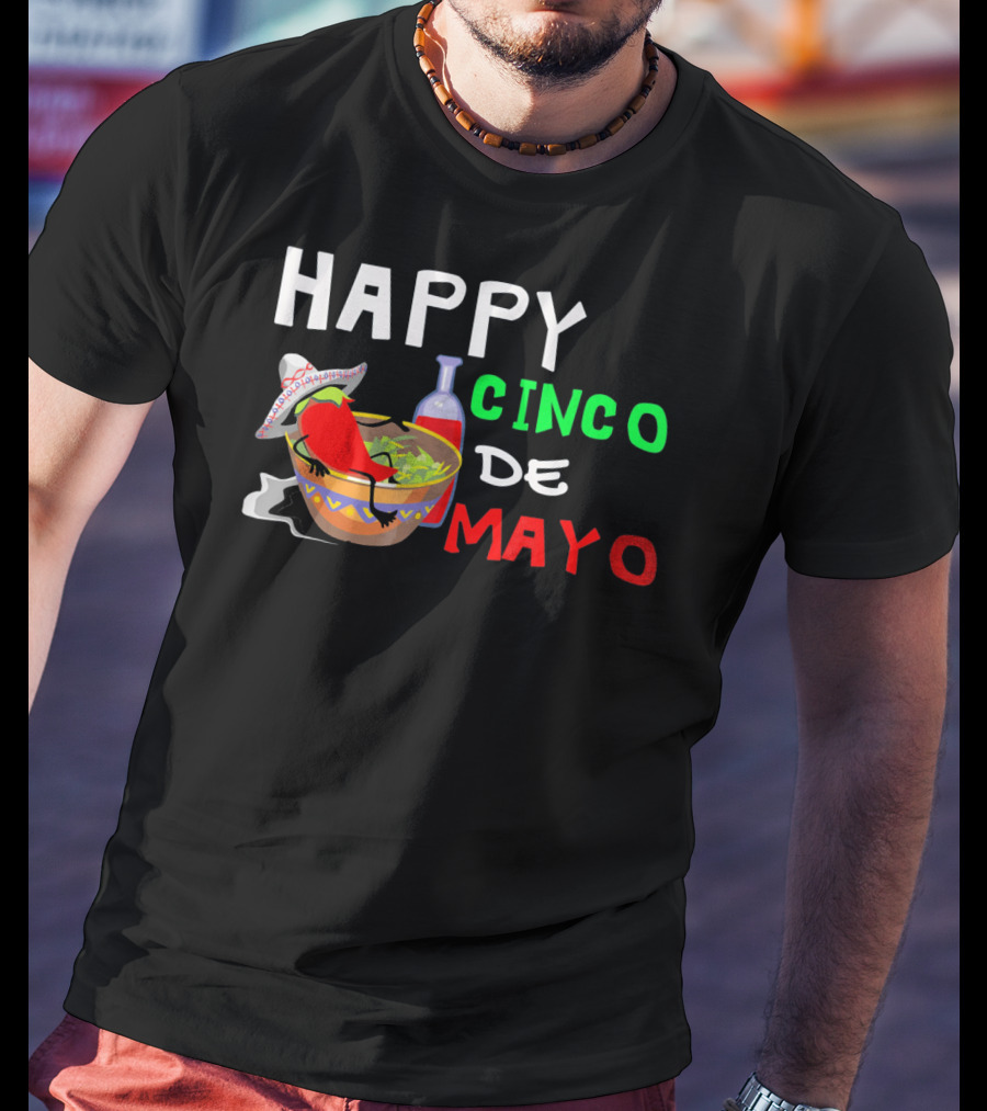 Happy Cinco De Mayo Fiesta Sombrero Chili Salsa T-Shirt