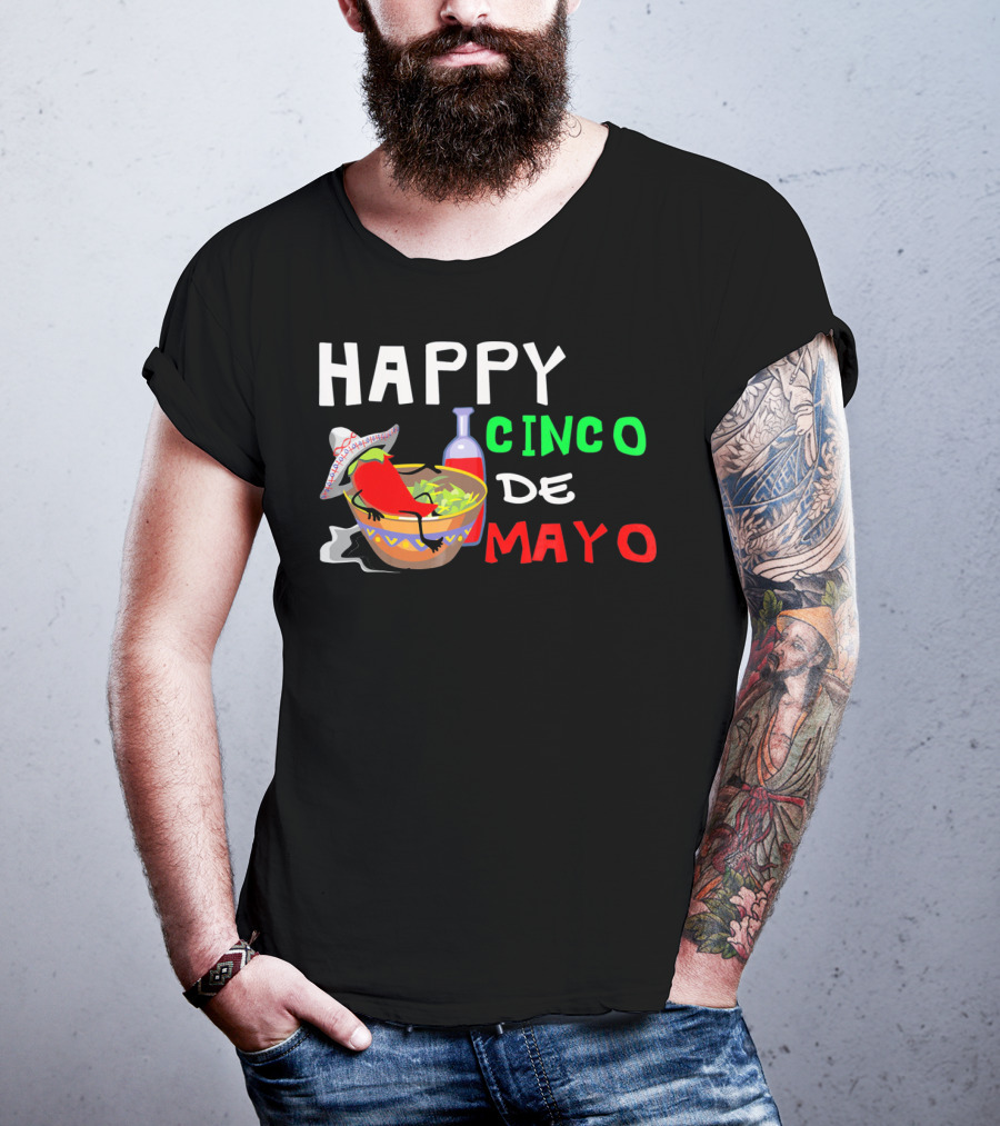 Happy Cinco De Mayo Fiesta Sombrero Chili Salsa T-Shirt