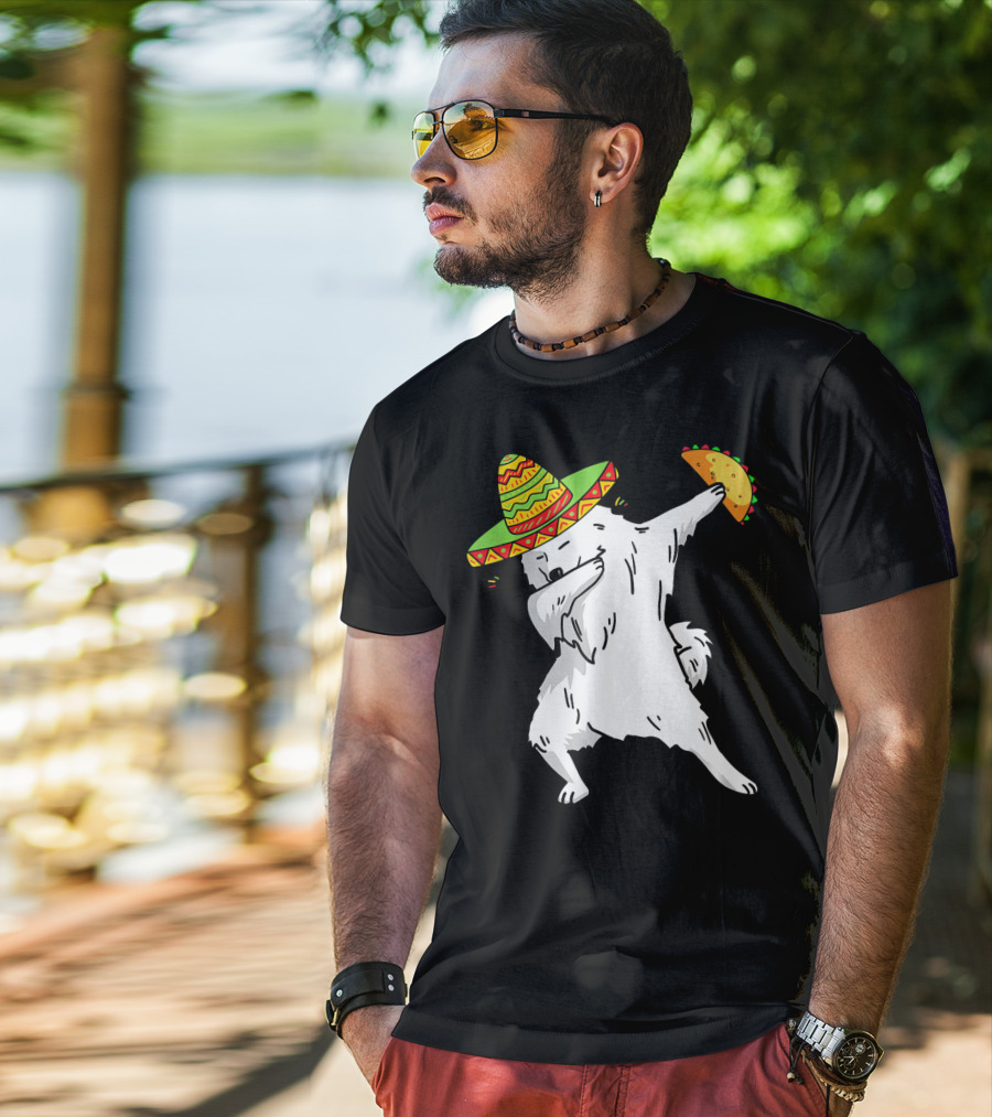 Cinco De Mayo Samoyed Dabbing With Taco And Sombrero T-Shirt