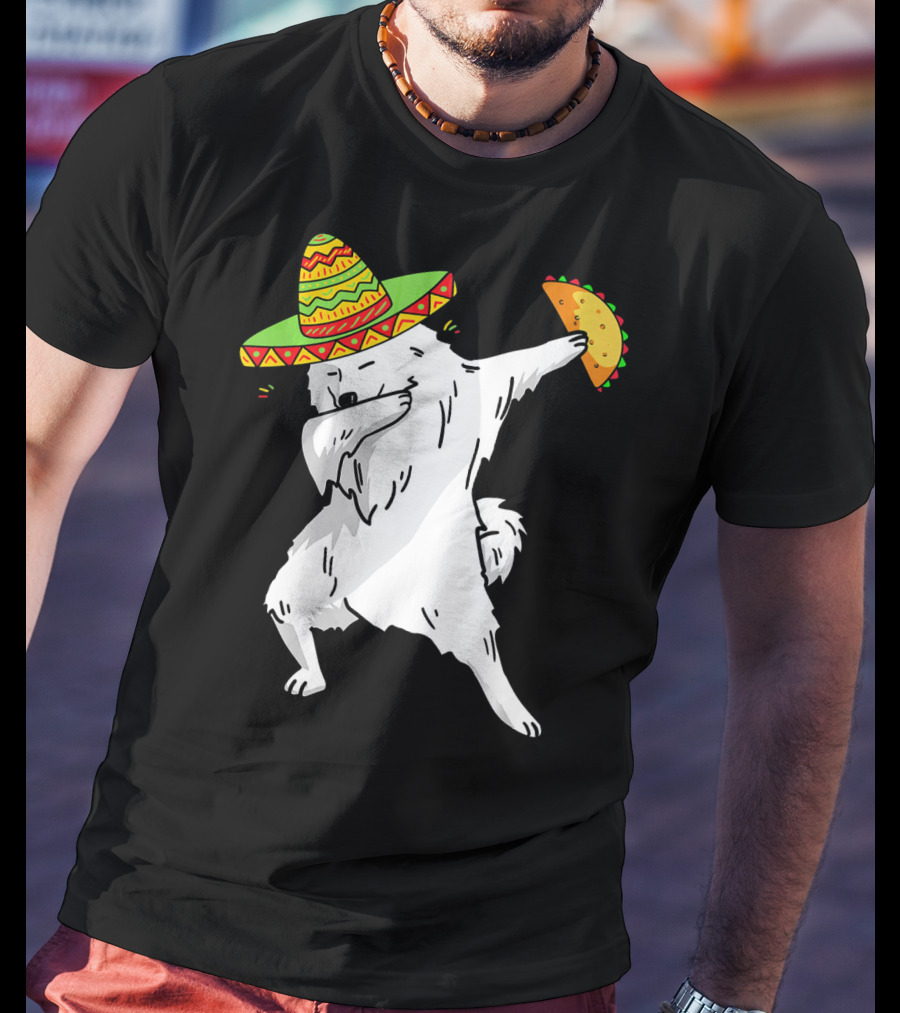 Cinco De Mayo Samoyed Dabbing With Taco And Sombrero T-Shirt