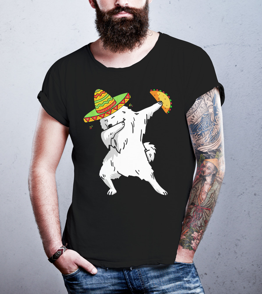 Cinco De Mayo Samoyed Dabbing With Taco And Sombrero T-Shirt