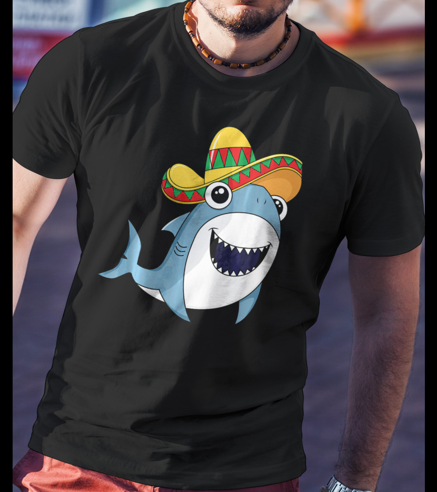 Kids Cinco De Mayo Sombrero Shark Boys Me T-Shirt