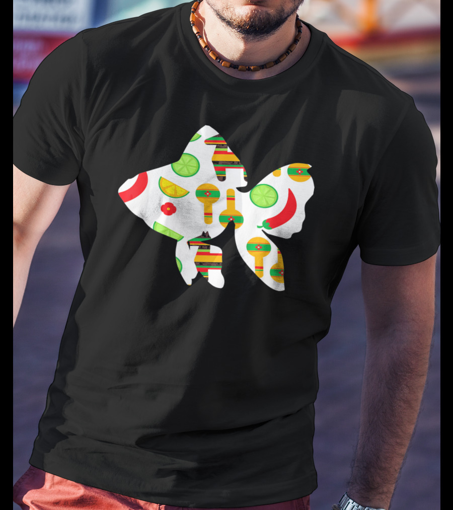Funny Fish With Cinco De Mayo Maracas And Chili Peppers T-Shirt