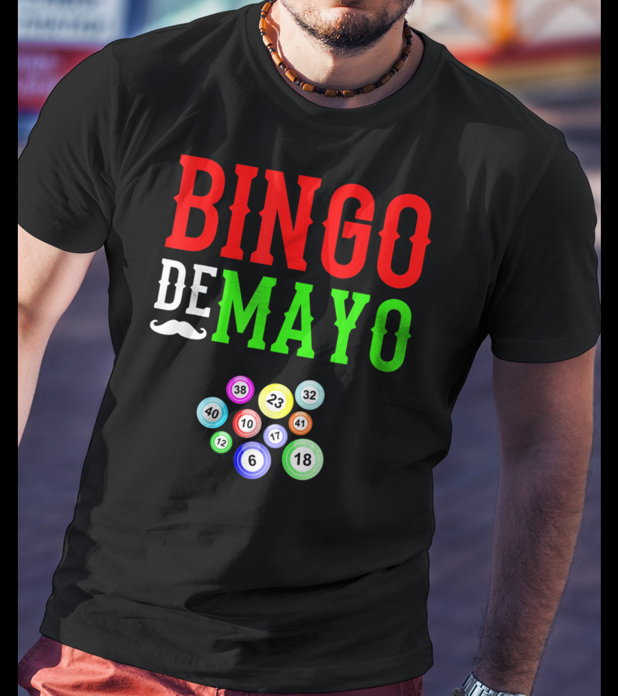 Bingo De Mayo Funny Mexico Bingo Balls T-Shirt