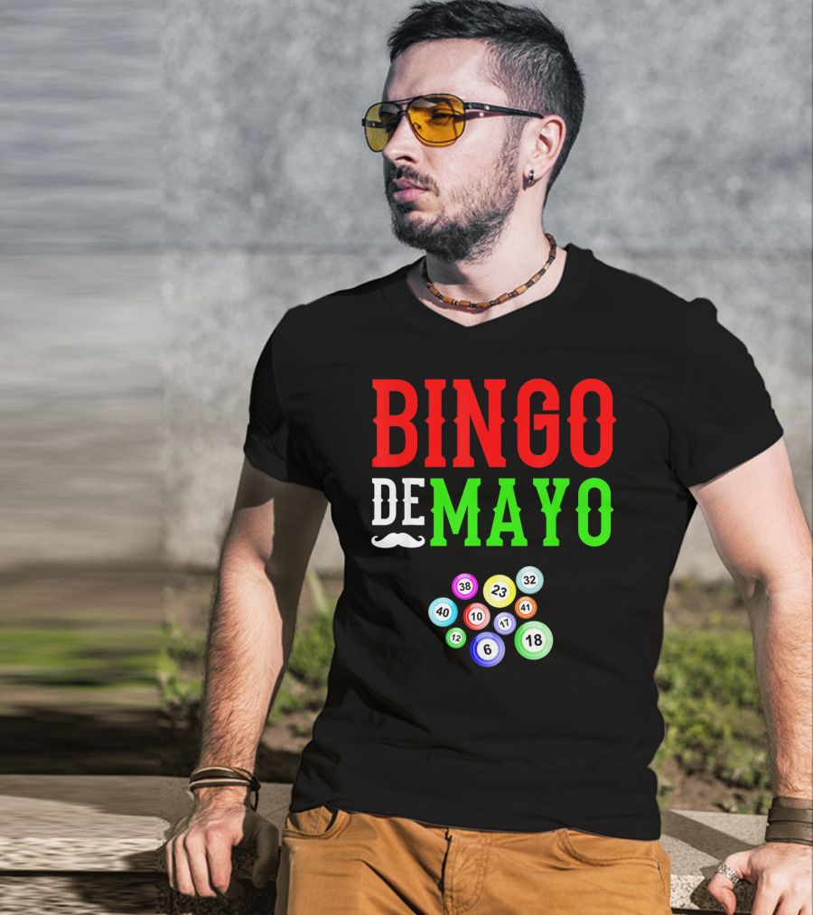 Bingo De Mayo Funny Mexico Bingo Balls T-Shirt
