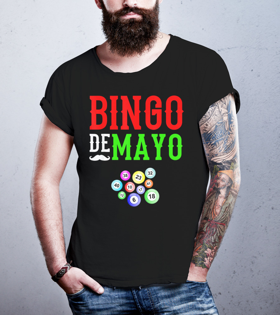 Bingo De Mayo Funny Mexico Bingo Balls T-Shirt