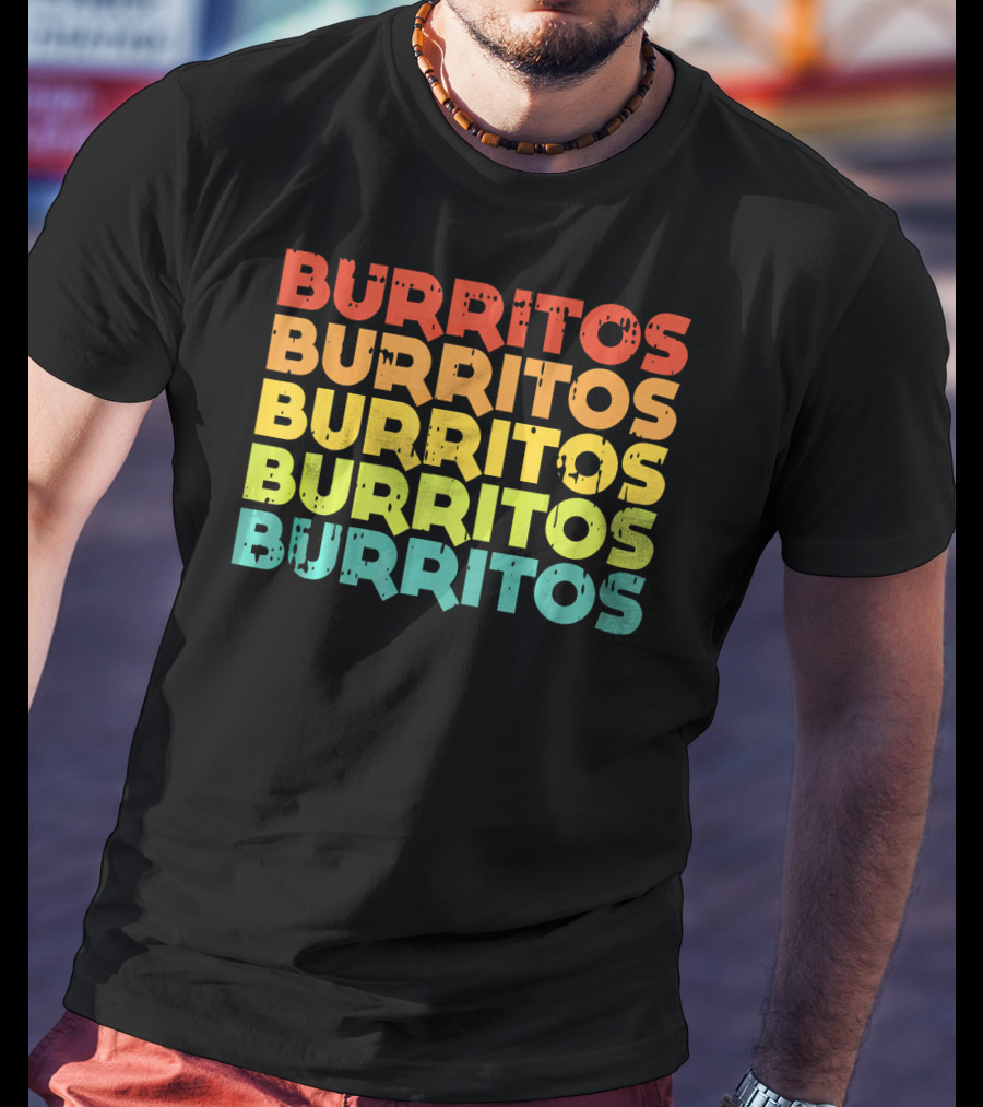Cinco De Mayo Burritos Retro Vintage Mex T-Shirt