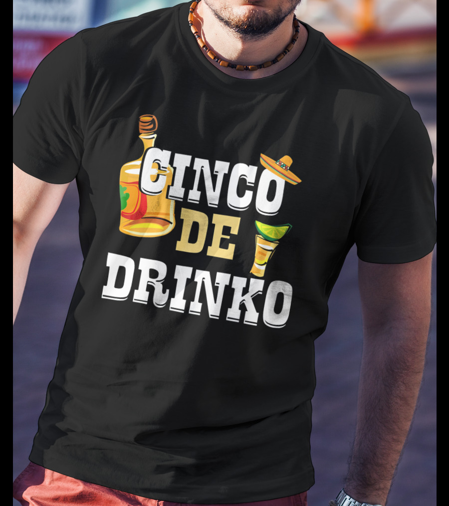 Cinco De Drinko Mexican Funny Sombrero Bottle Lime T-Shirt