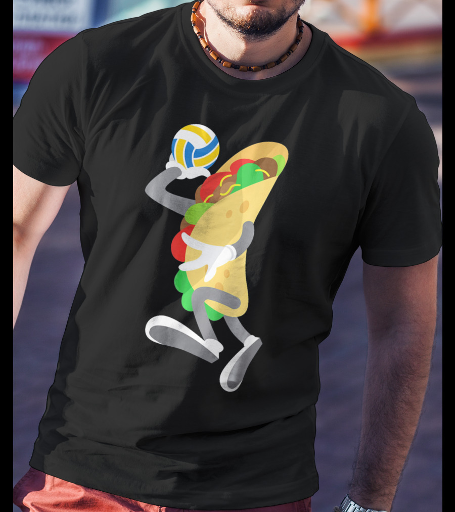 Taco Volleyball Ball Funny Mexican Cinco Volleyball Player T-Shirt