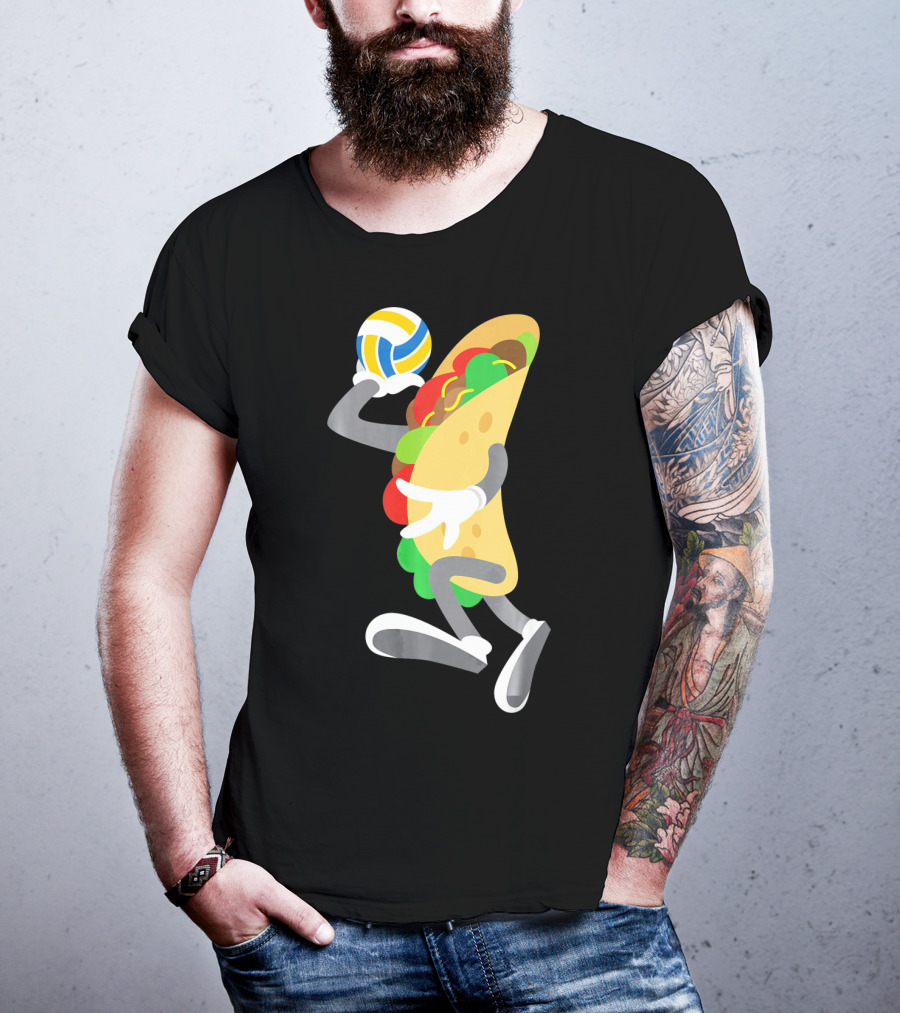 Taco Volleyball Ball Funny Mexican Cinco Volleyball Player T-Shirt
