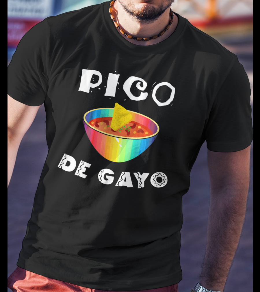 Pico De Gayo Funny Cinco De Mayo Rainbow Salsa Bowl With Chip T-Shirt