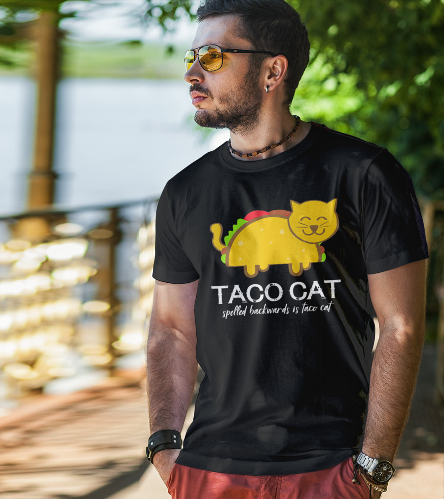 Cinco De Mayo Funny Taco Cat Spelled Backwards Is Taco Cat T-Shirt