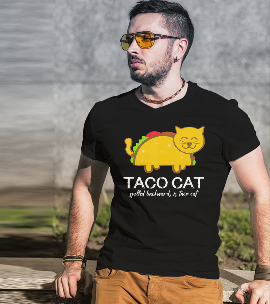 Cinco De Mayo Funny Taco Cat Spelled Backwards Is Taco Cat T-Shirt
