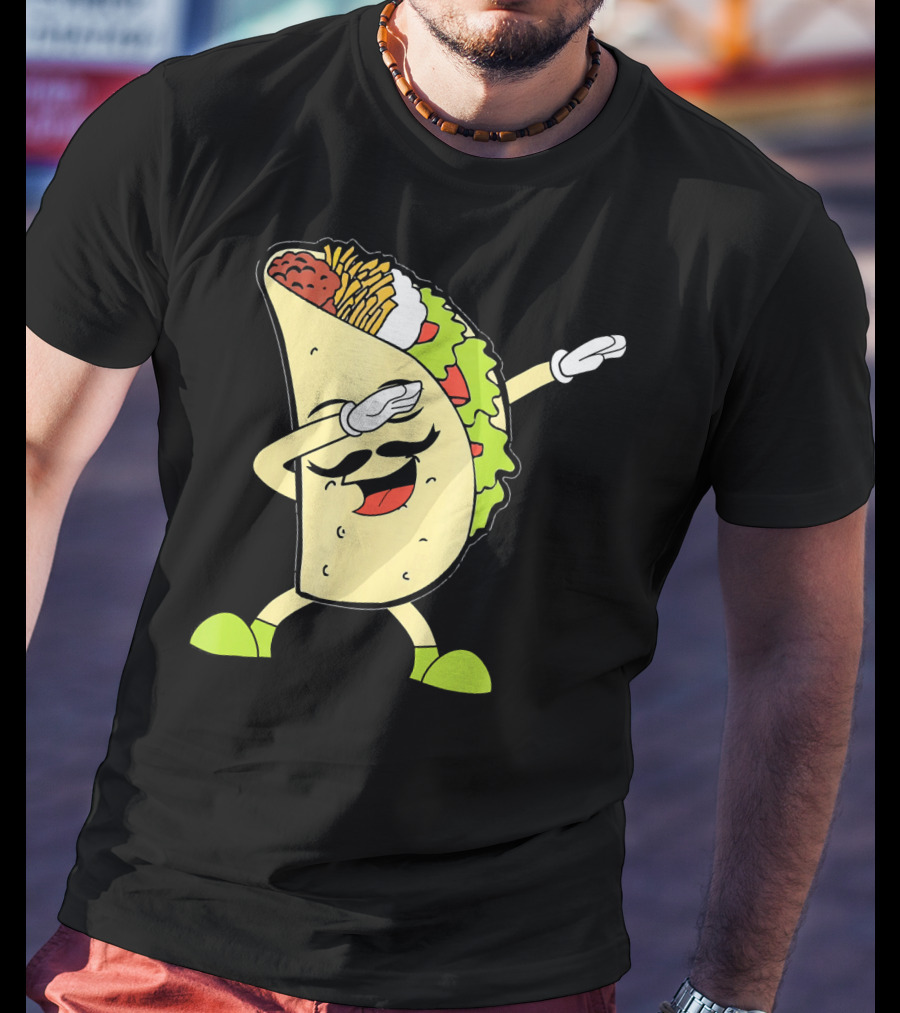 Dabbing Taco With Lettuce And Cheese For Taco Tuesday Or Cinco De Mayo T-Shirt