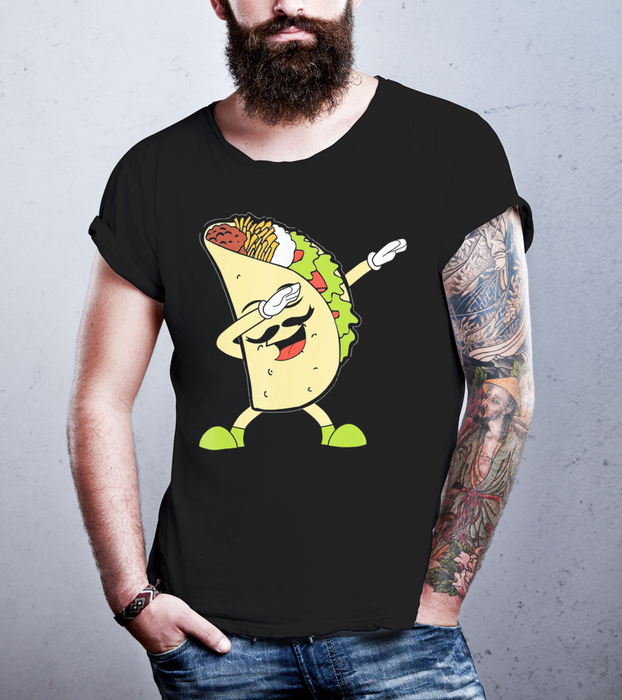 Dabbing Taco With Lettuce And Cheese For Taco Tuesday Or Cinco De Mayo T-Shirt