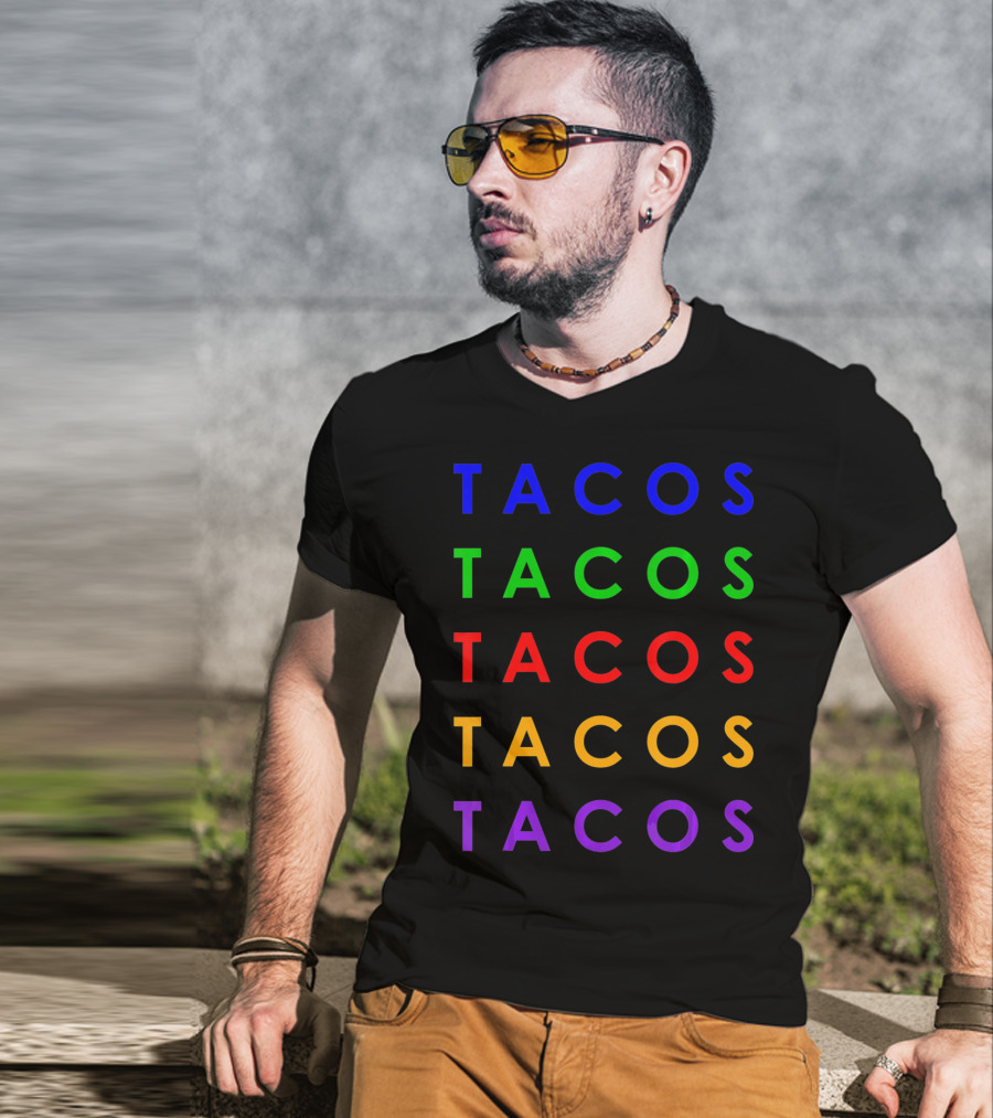 Taco Tuesday Mexican Food Tacos Colorful Taco Time Cinc Tacos T-Shirt