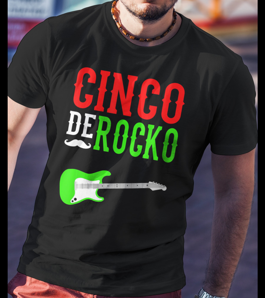 Cinco De Rocko Funny Rock N Roll Mexico T-Shirt
