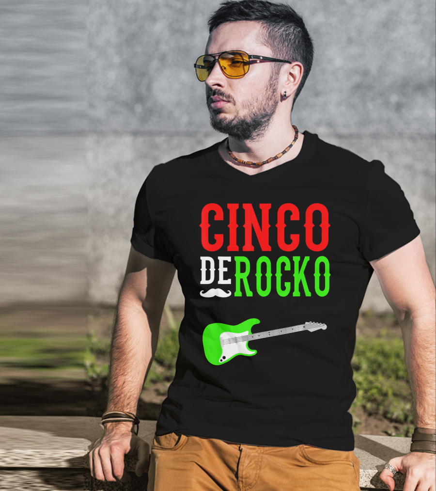 Cinco De Rocko Funny Rock N Roll Mexico T-Shirt