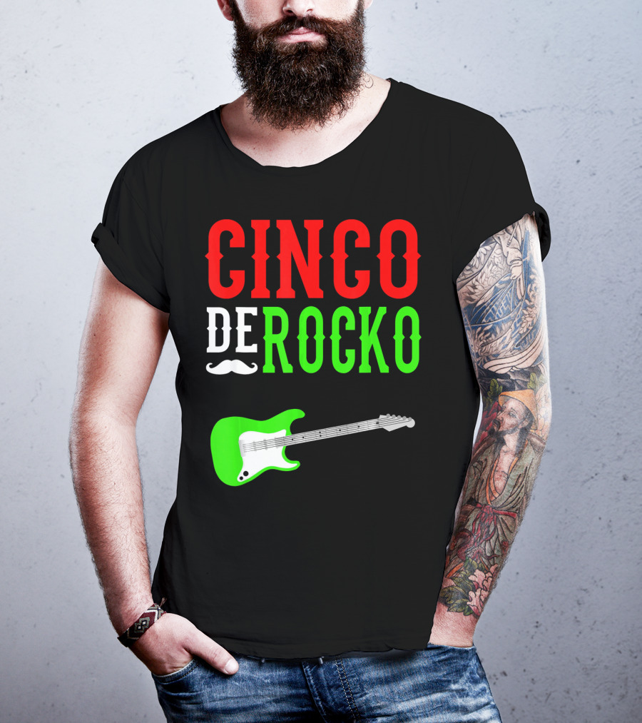 Cinco De Rocko Funny Rock N Roll Mexico T-Shirt