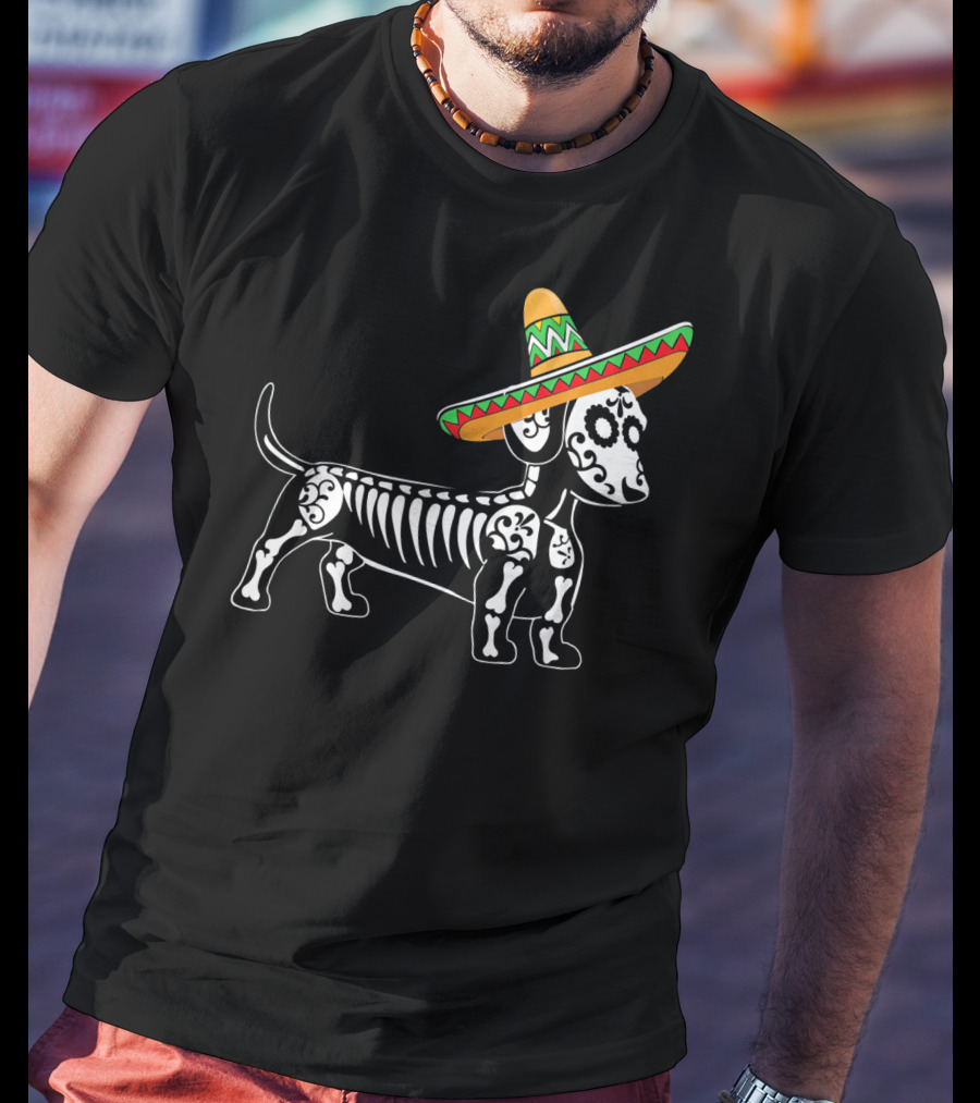Dachshund Cinco De Mayo Skeleton Dog Sombrero Mom Pet Do T-Shirt