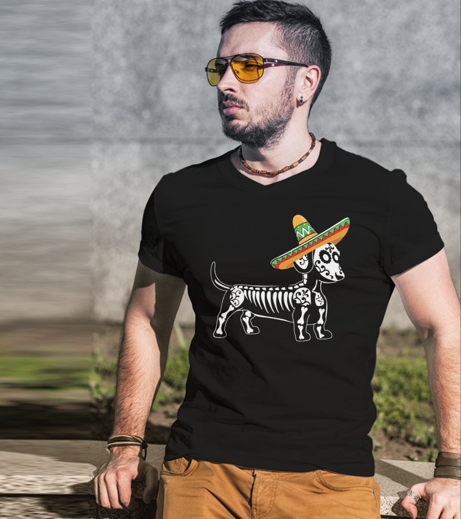 Dachshund Cinco De Mayo Skeleton Dog Sombrero Mom Pet Do T-Shirt